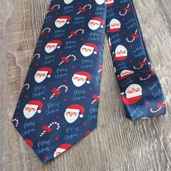 Christmas Necktie Christmas Party Fun Christmas Theme Print Tie Santa NEW - Picture 1 of 6